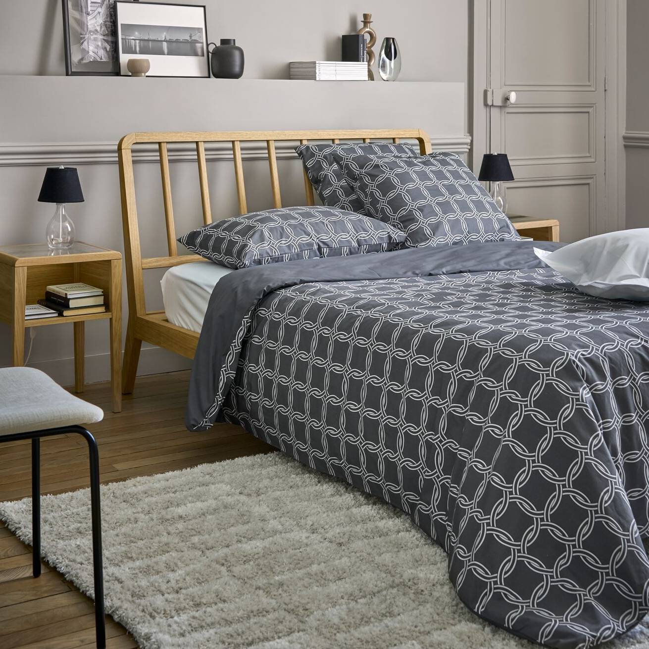 Lot de 2 taies d'oreiller percale Néo Rétro