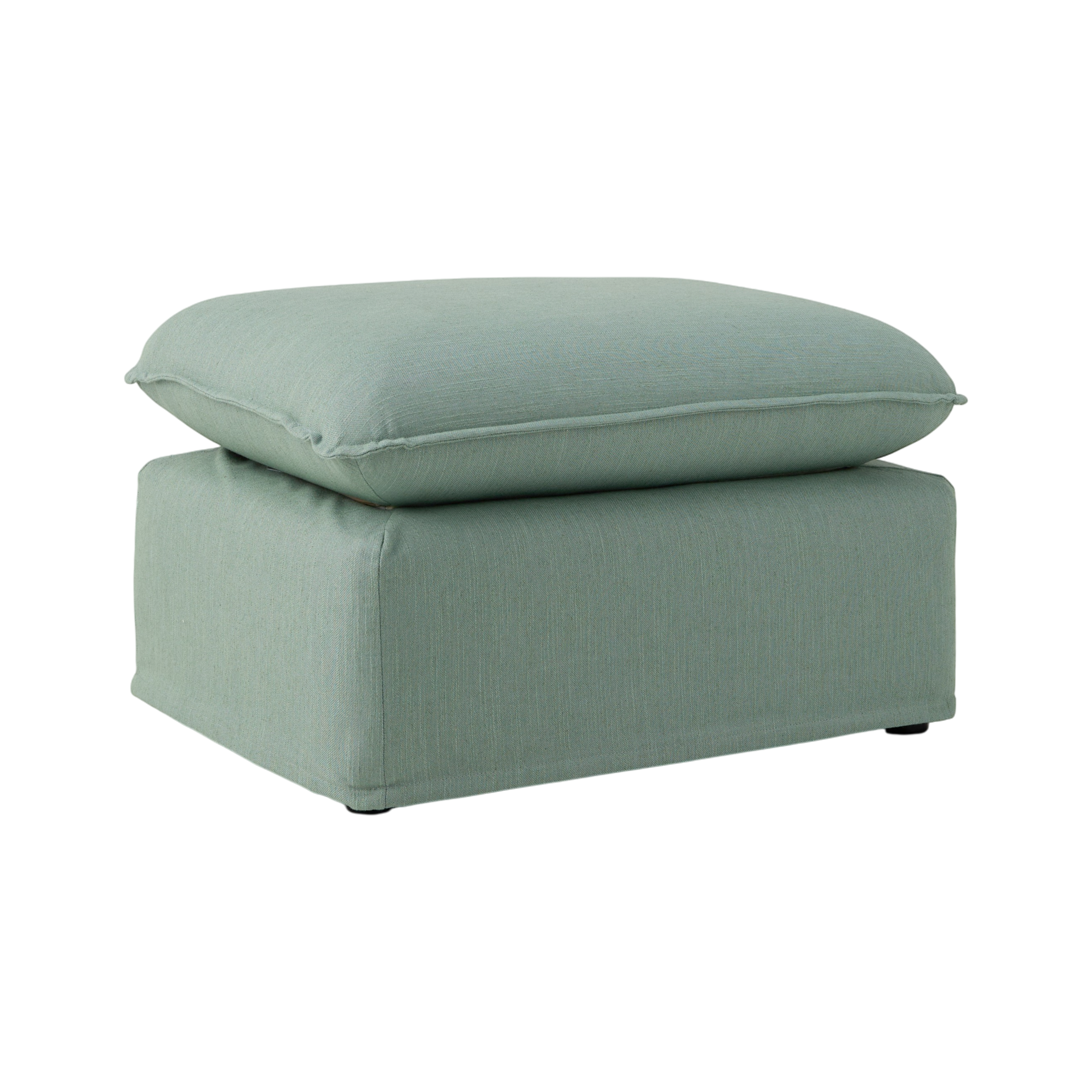 Pouf tissu effet lin Orphée