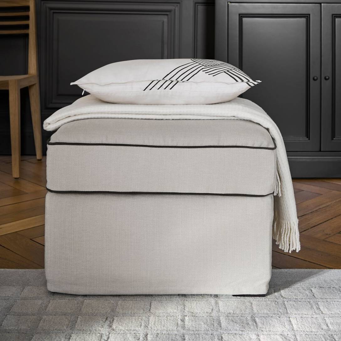 Pouf coton/lin déhoussable Margot Pouf coton/lin déhoussable Margot
