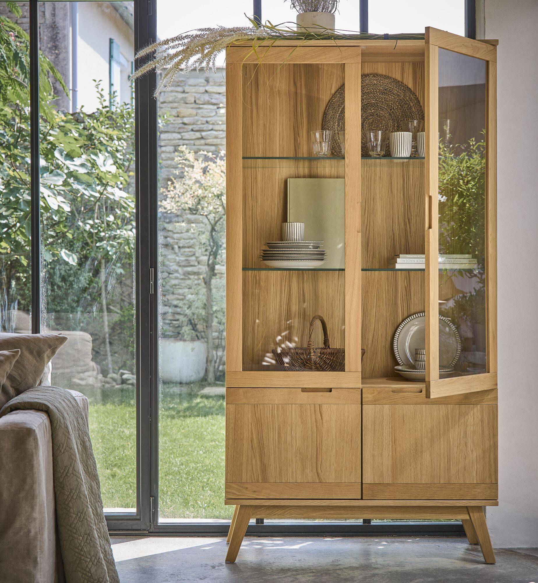 Meuble Vitrine 4 Portes Bois AdèLe-image