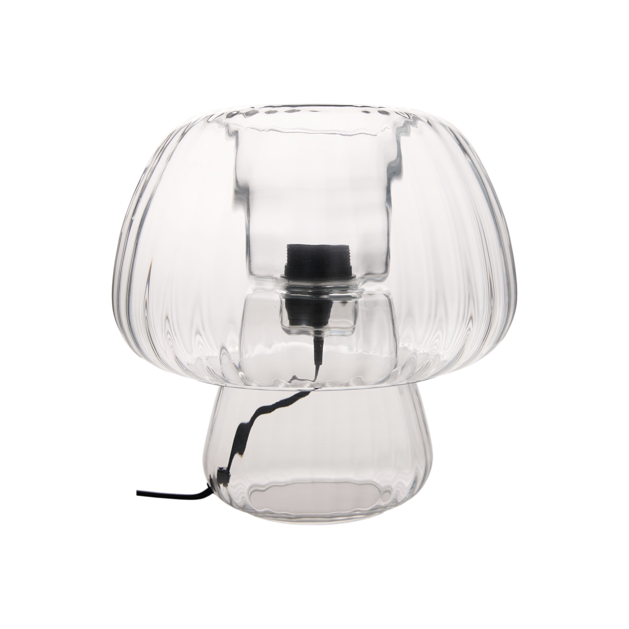 Lampe à poser en verre translucide champignon Caleb