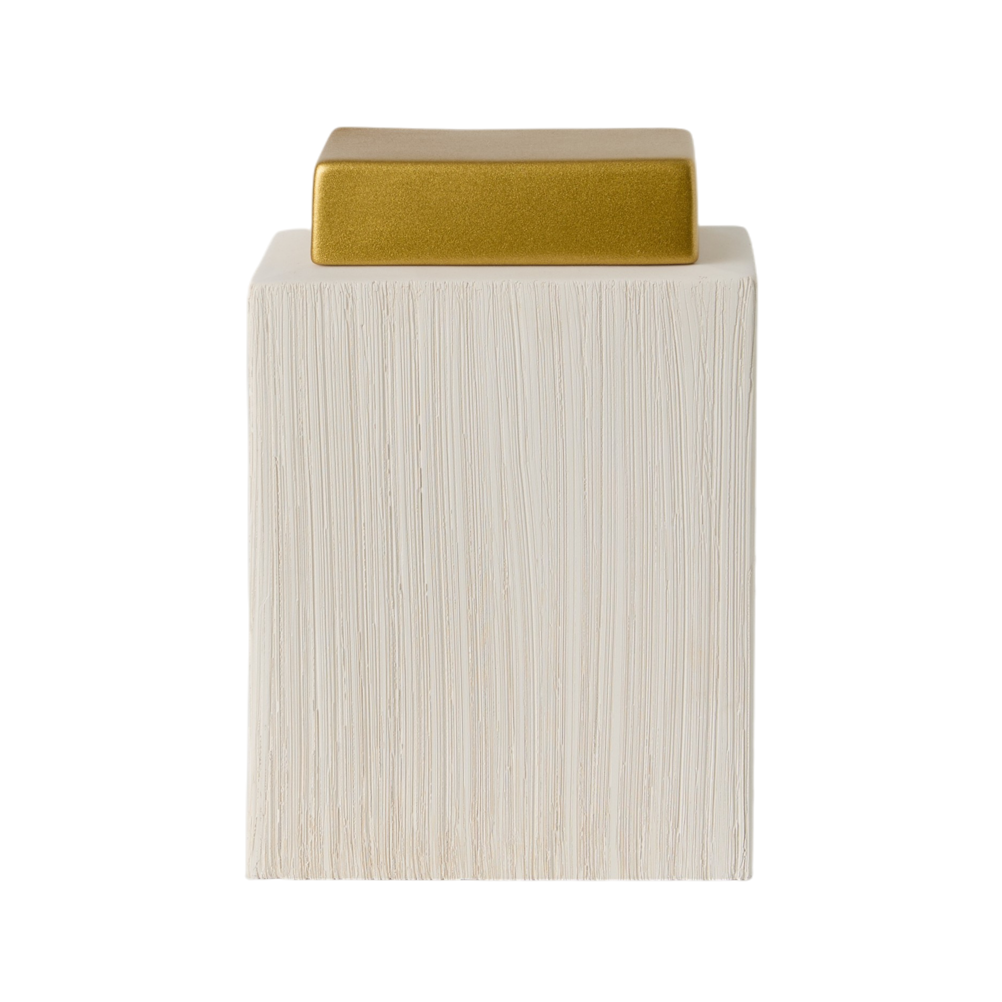 Boîte céramique déco brossé crème 24 cm Sirine - Image 1