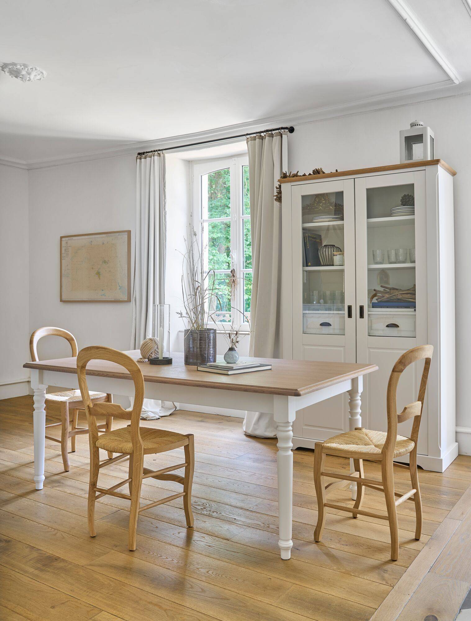 Vaisselier blanc et bois Apolline - Image 1