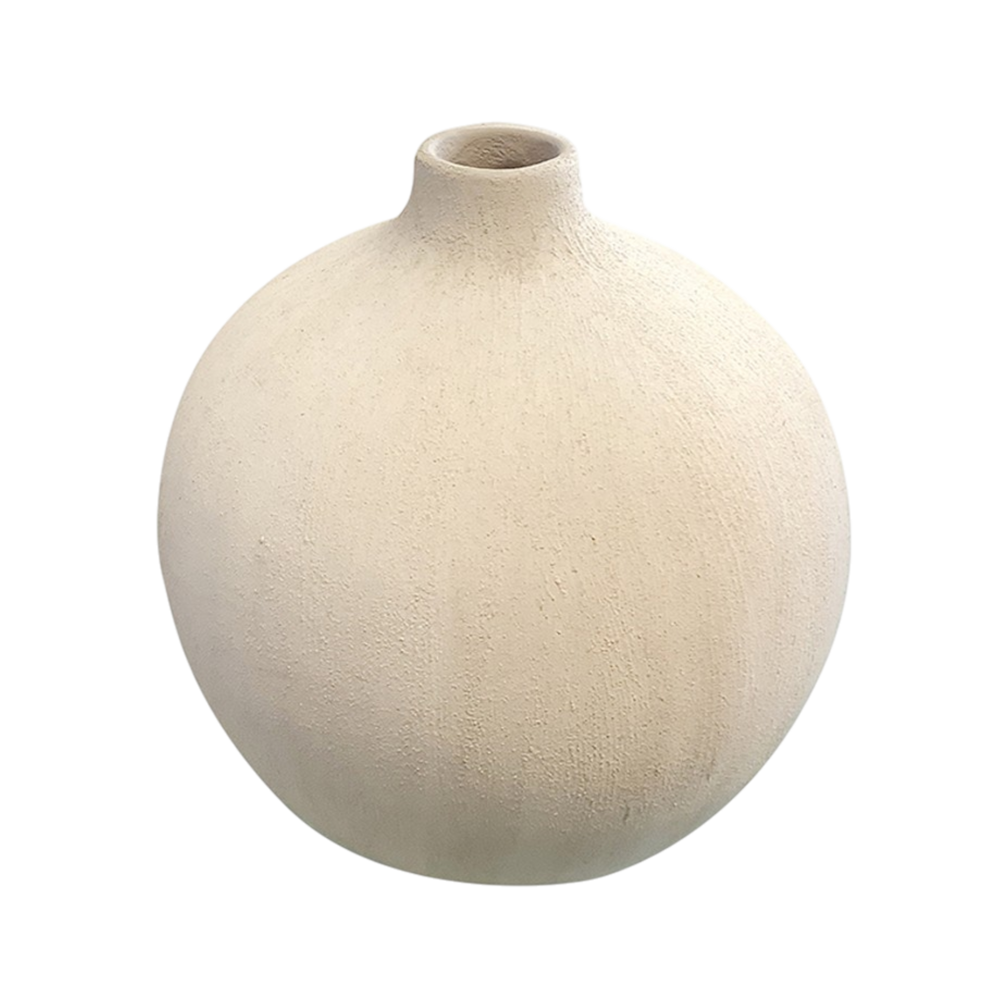 Vase décoratif en céramique blanc mat texturé H29 cm Bianca
