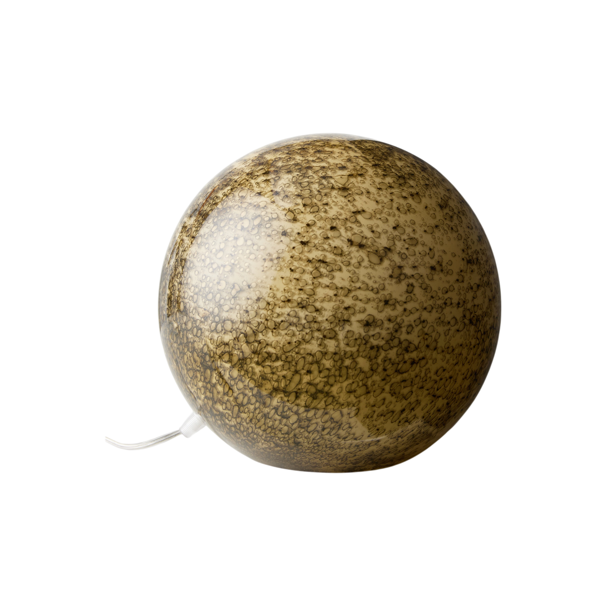 Lampe à poser en verre ronde beige et brun volcanique Constantine