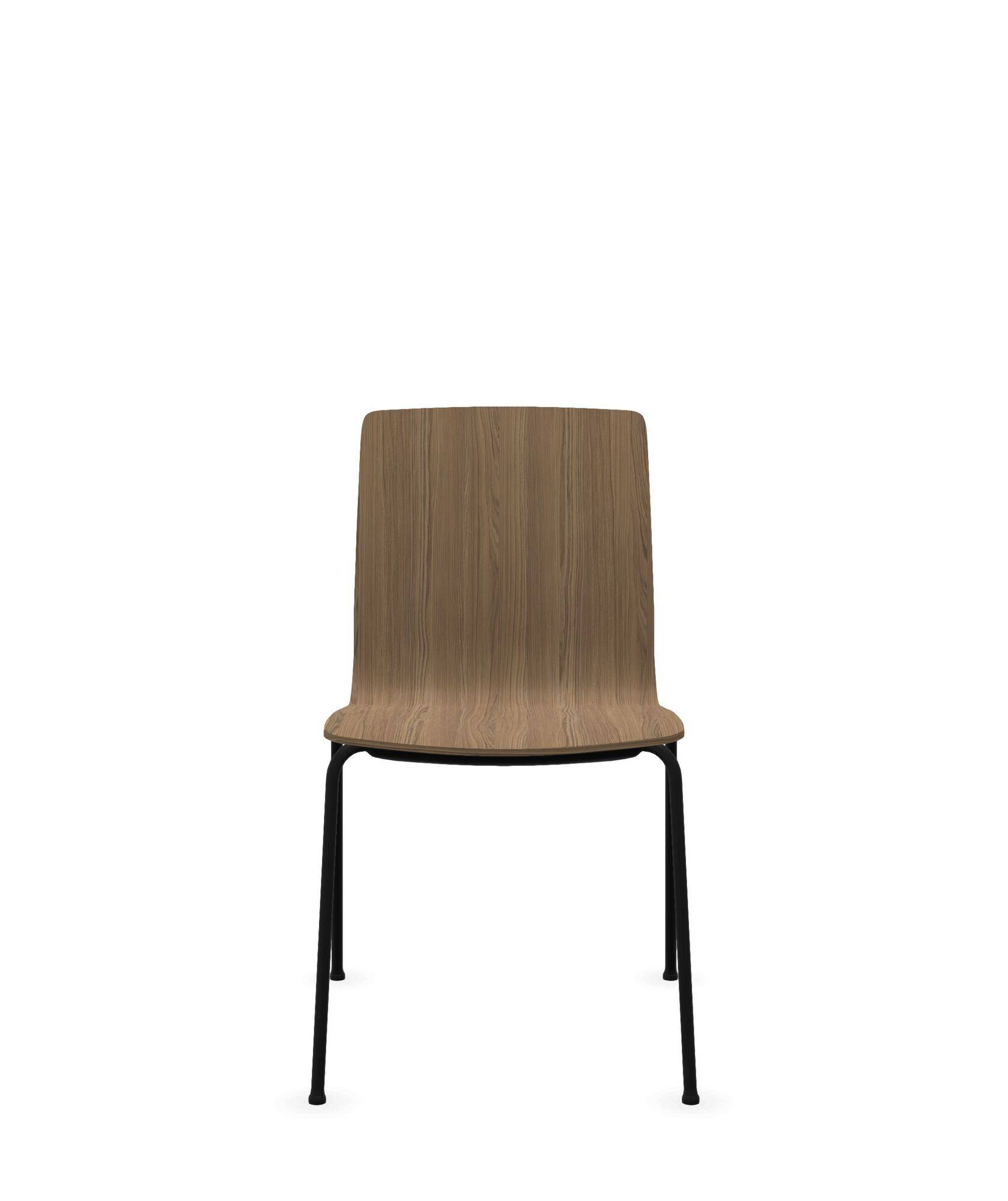 Chaise de bureau en bois, 4 pieds métal noir Com K12H