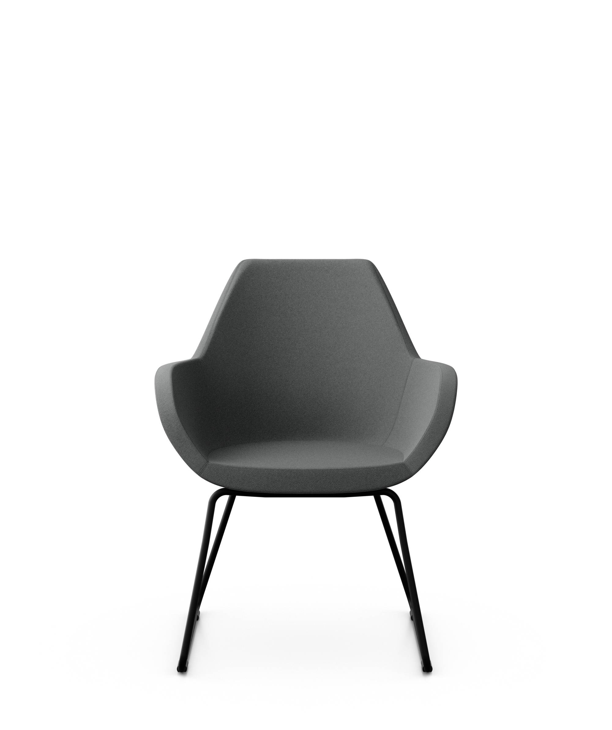 Fauteuil entièrement capitonné pieds luge Fan 10V