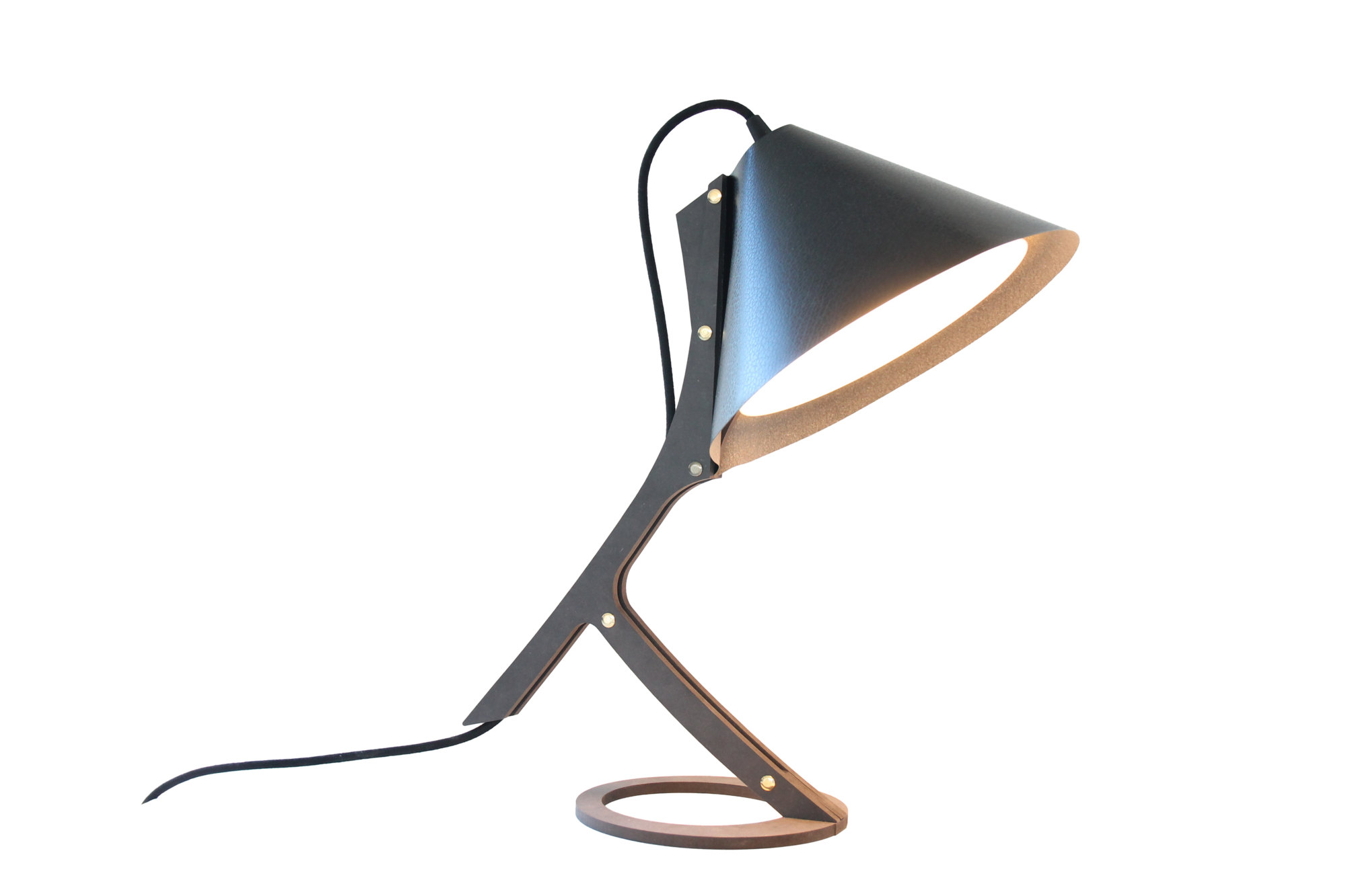 Lampe à poser Silence cuir noir