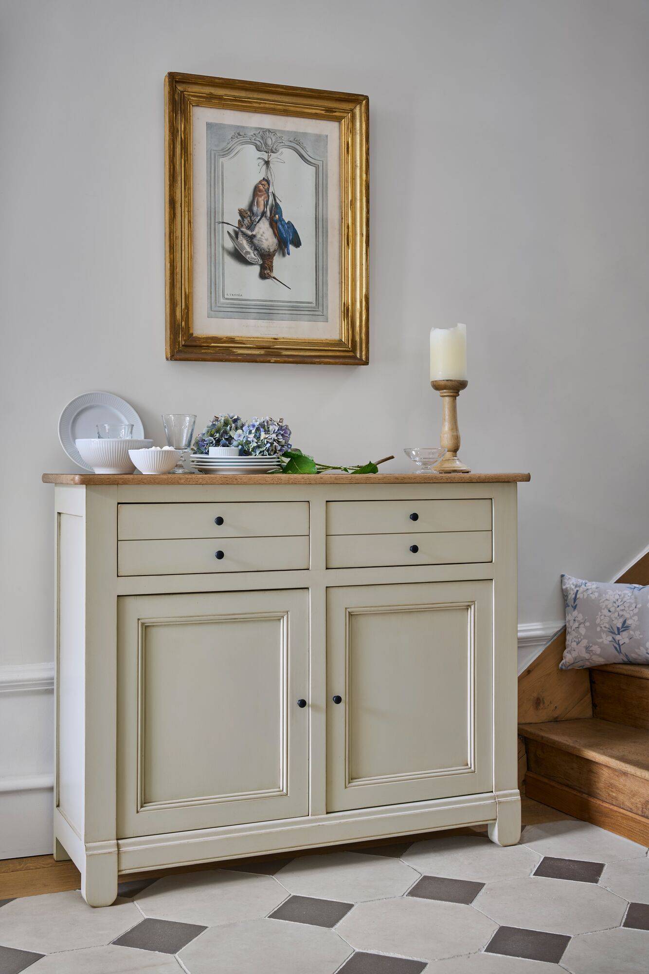 Desserte bois massif 2 portes 2 tiroirs Embellie - Image 1