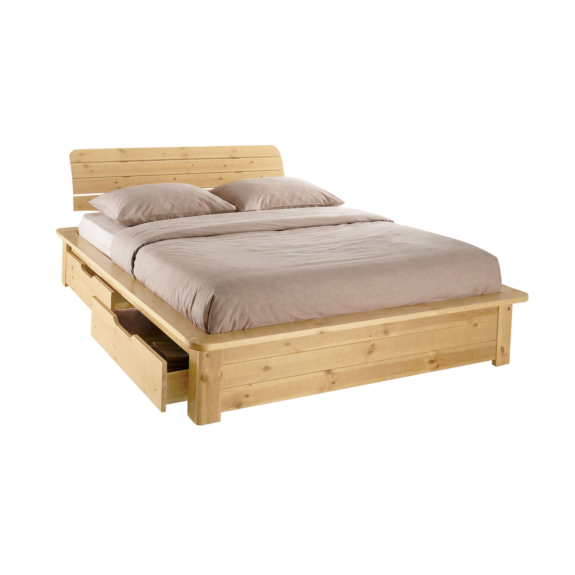 Lit rangement bois massif Tania
