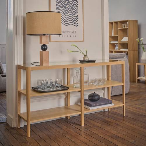 Etagère basse bois et verre Alice