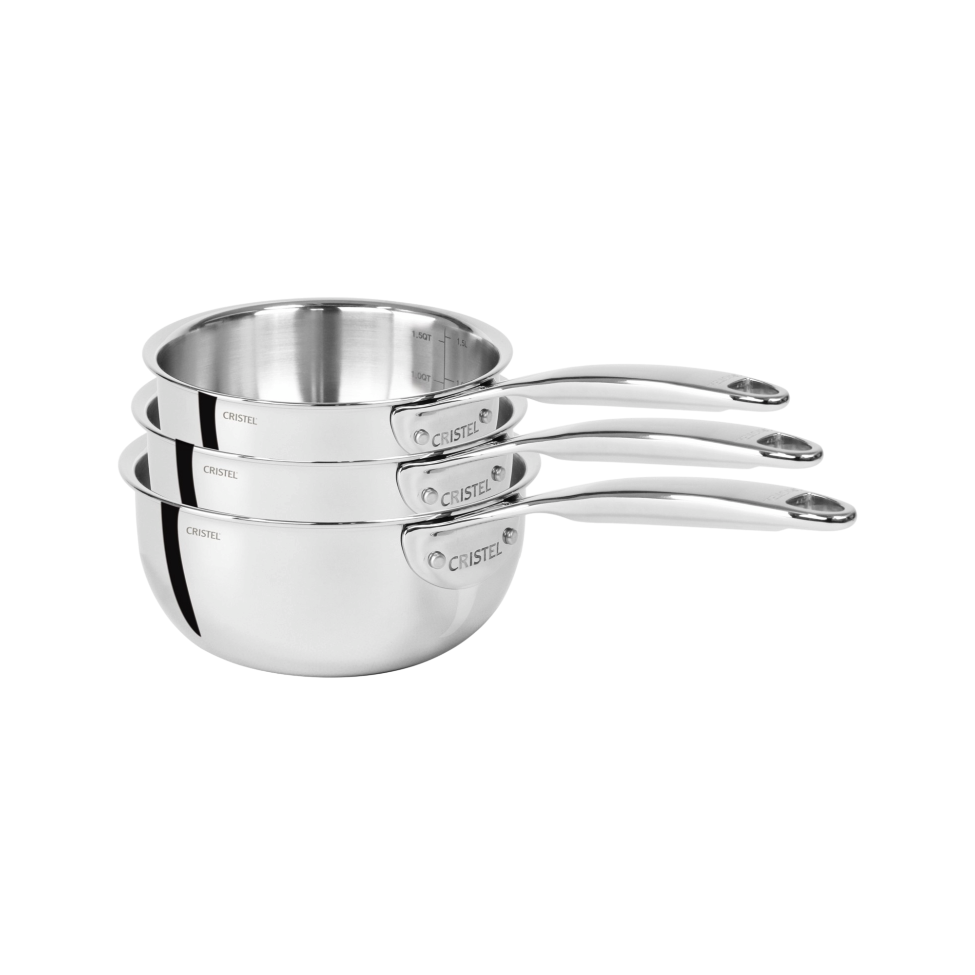 Set de 3 casseroles inox CASTEL PRO 16/18/20 cm - Image 1
