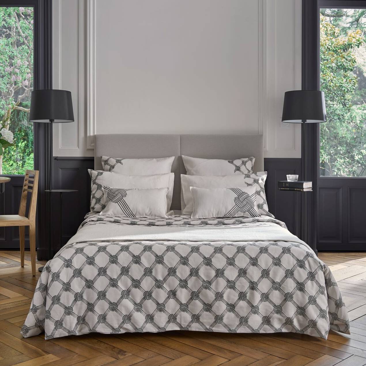 Lot de 2 taies d'oreiller coton lin Grand Hôtel