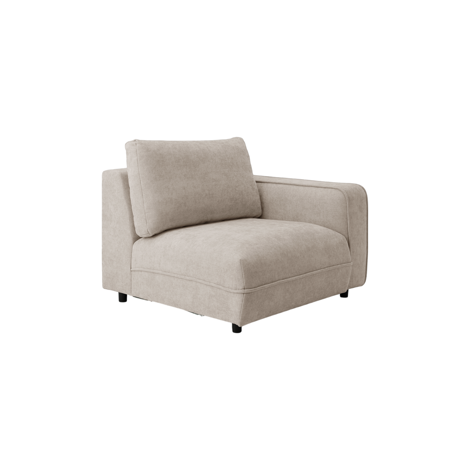 Chauffeuse avec accoudoir pour canapé modulable tissu Solenn