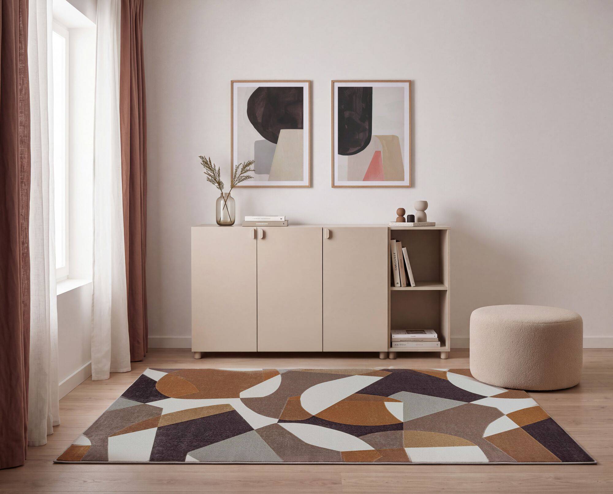 Combinaison rangement 3 portes + 2 niches 156 cm Paloma