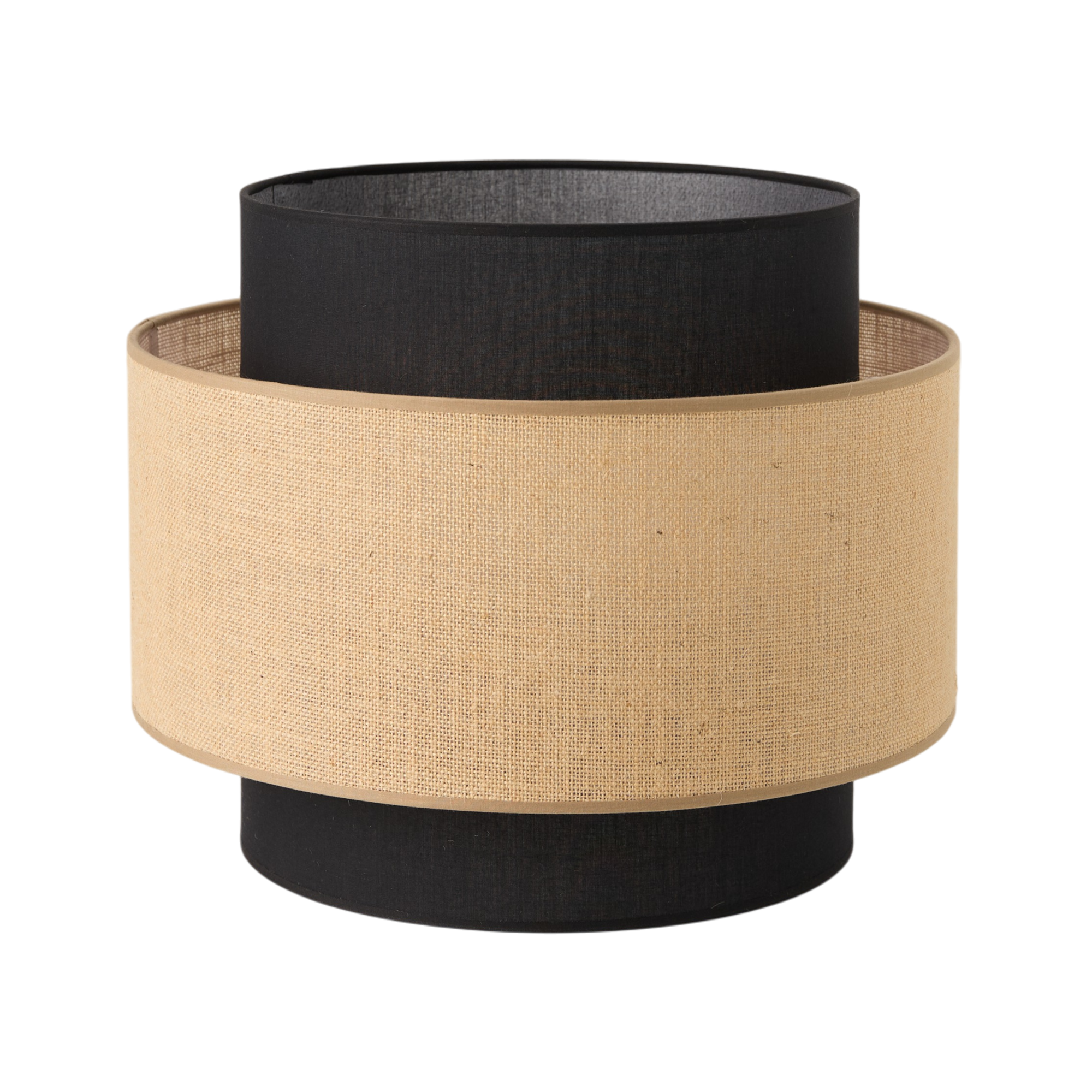 Abat-jour pour suspension naturelle jute et noir 40 cm Roxanne