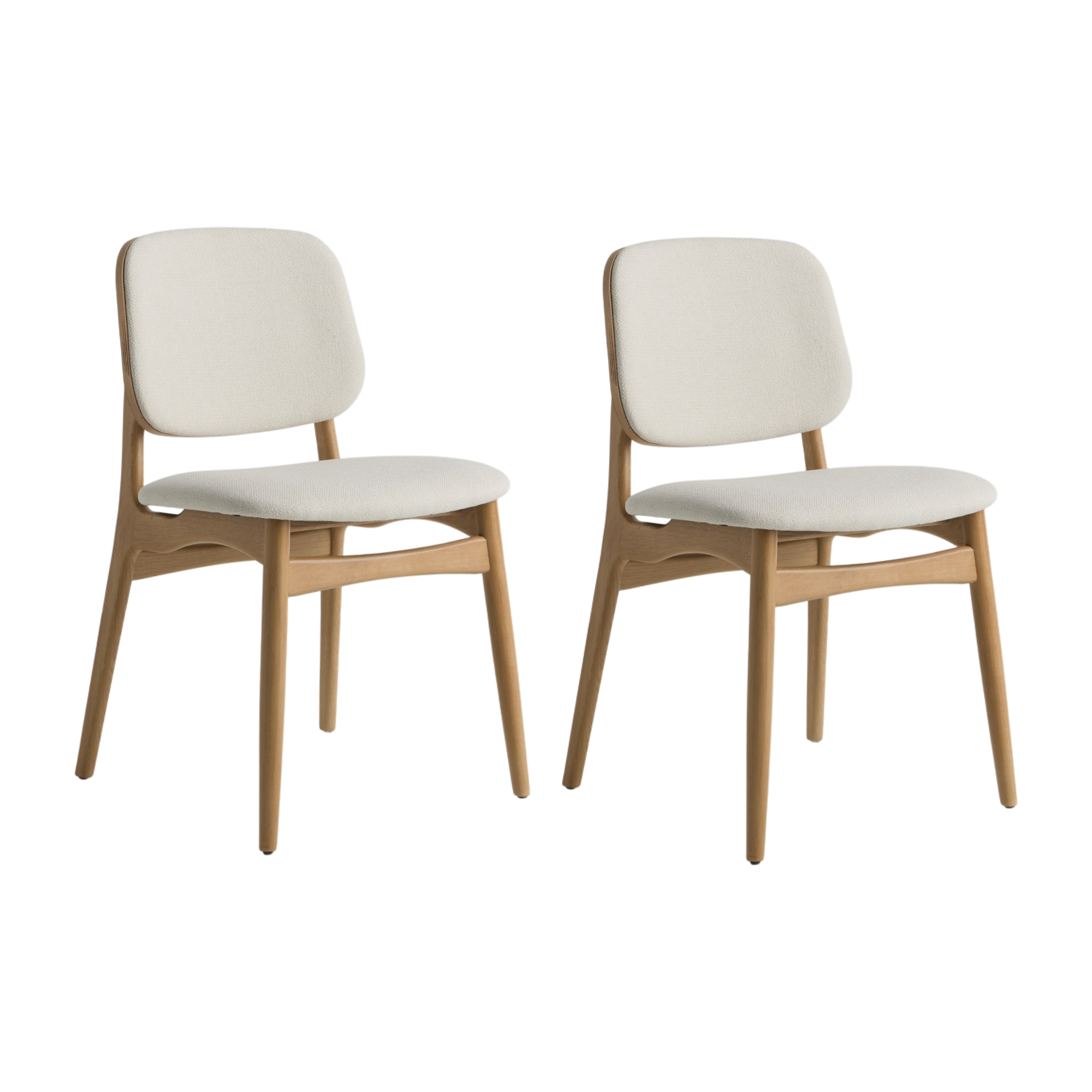 Lot de 2 chaises tissu et structure  bois clair Solane - Image 1