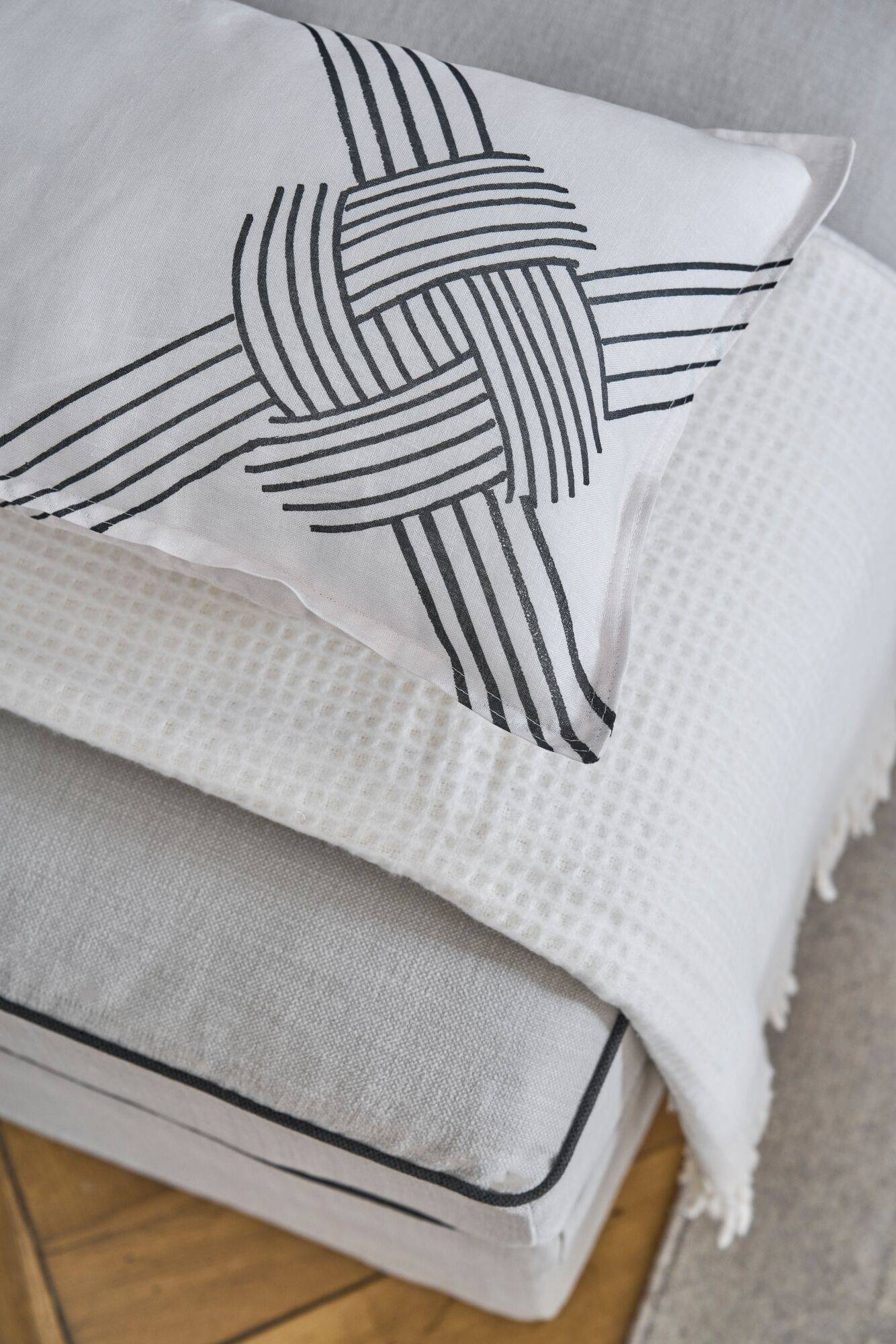 Coussin coton lin Nautique CAMIF