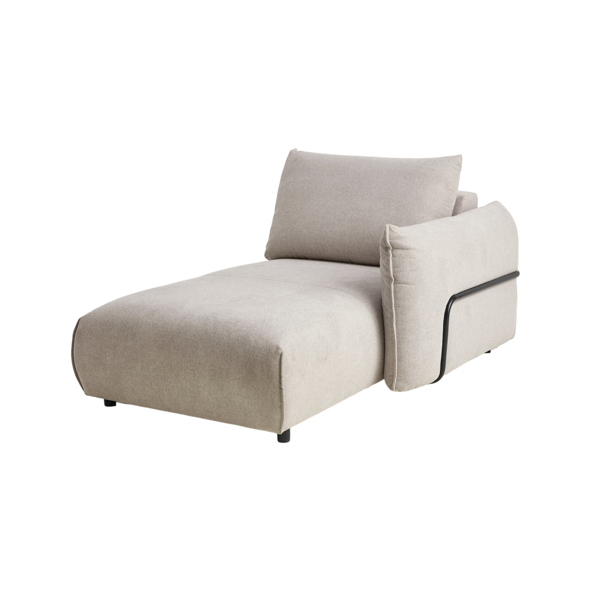 Méridienne pour canapé modulable tissu Solal - Beige - Méridienne ...