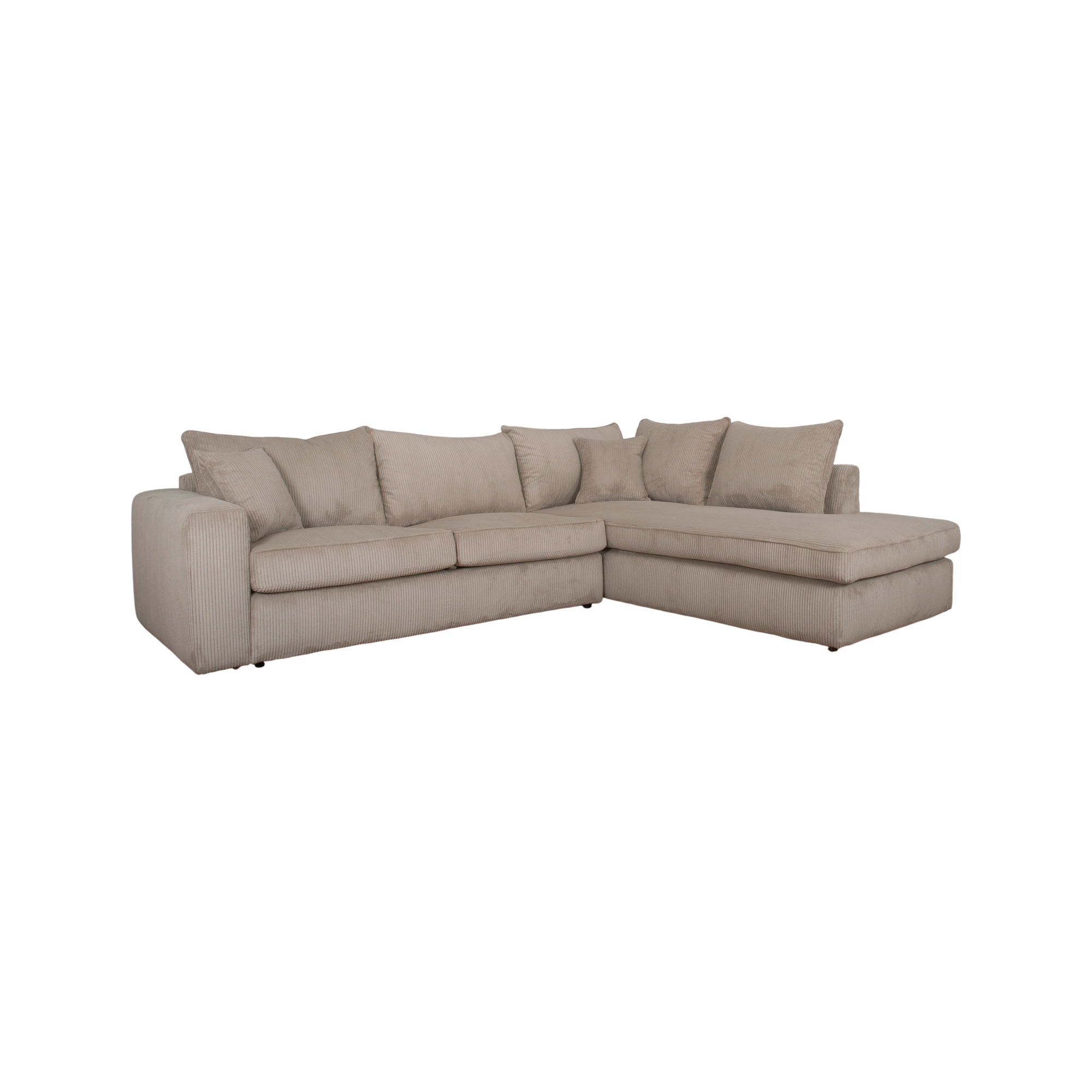 CAMIF Canap&eacute; d'angle velours c&ocirc;tel&eacute; Otto 35 jours Taupe 