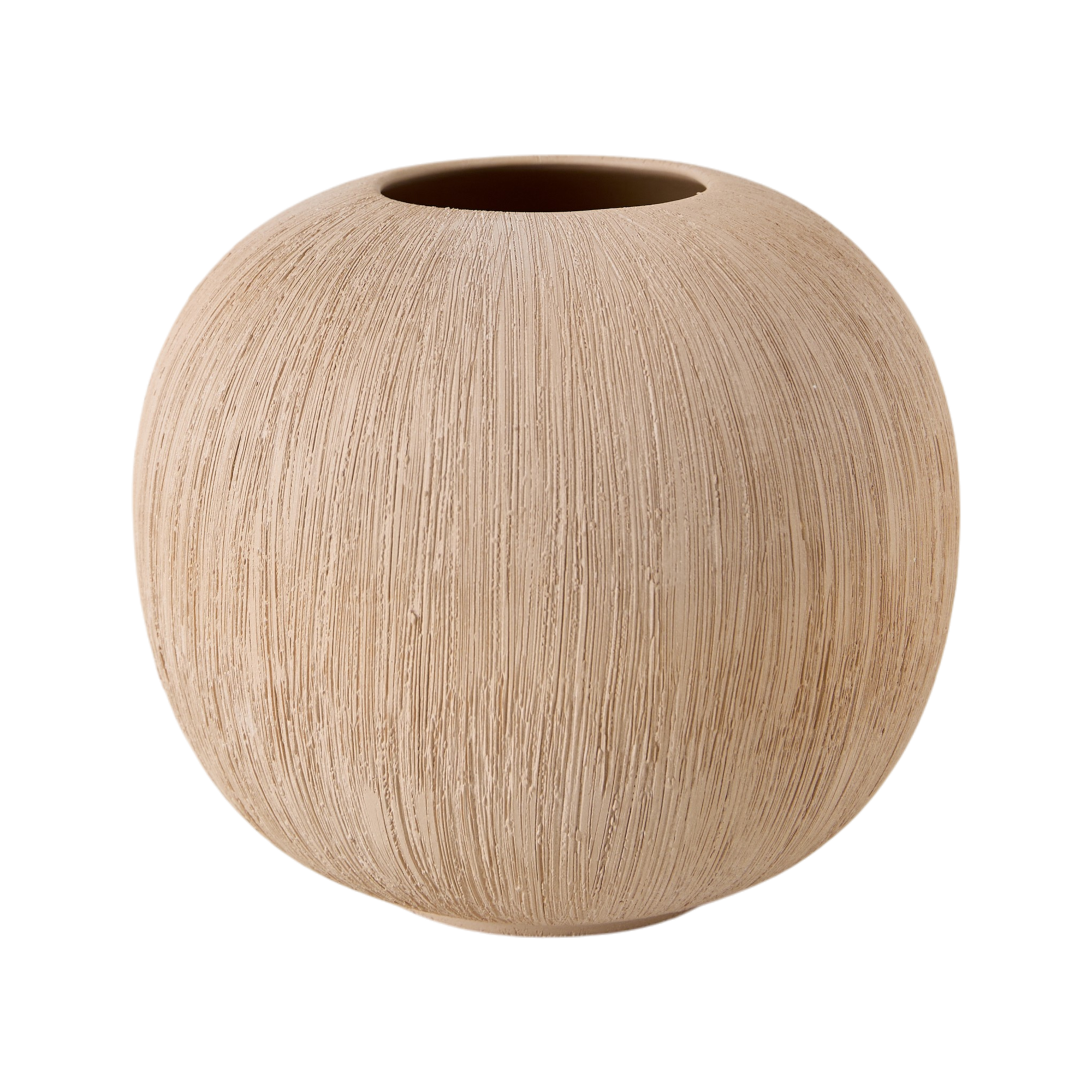 Vase céramique déco effet brossé beige 22cm Sara