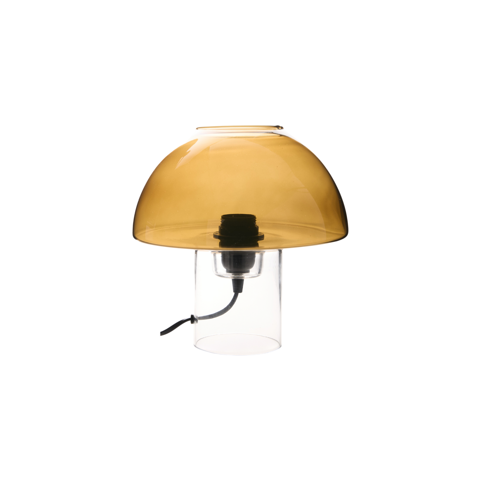Lampe à poser champignon en verre ambré Carole