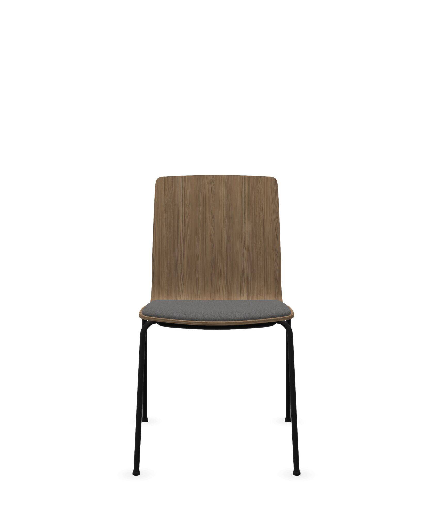 Chaise de bureau en bois avec assise capitonnée, Com K22H
