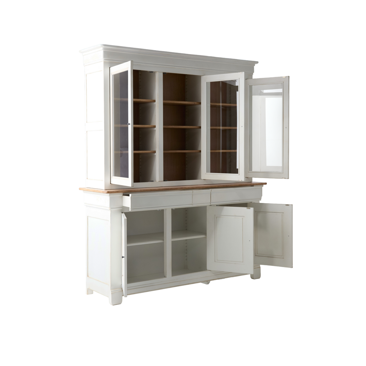 Buffet vaisselier bois massif 6 portes 3 tiroirs Embellie Buffet vaisselier bois massif 6 portes 3 tiroirs Embellie