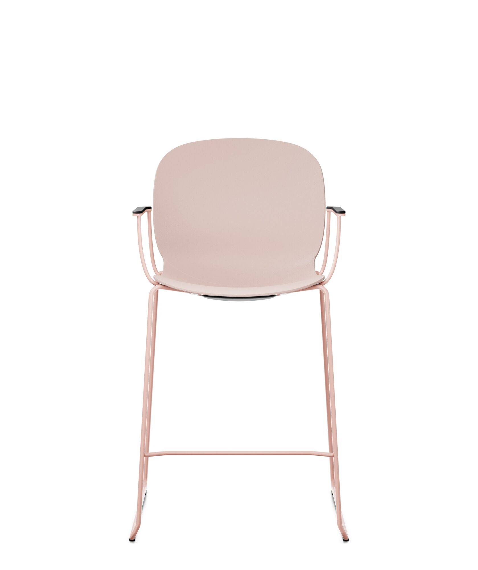 Chaise haute empilable avec accoudoirs et pieds luge acier Noor 6090