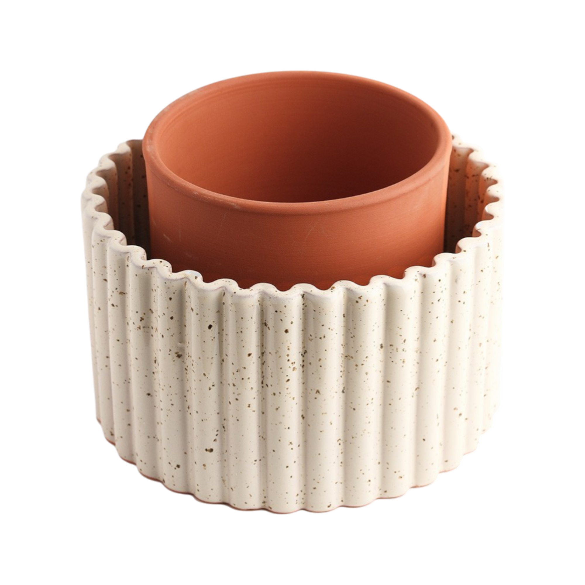 Pot autonome Paula - Blanc grainé