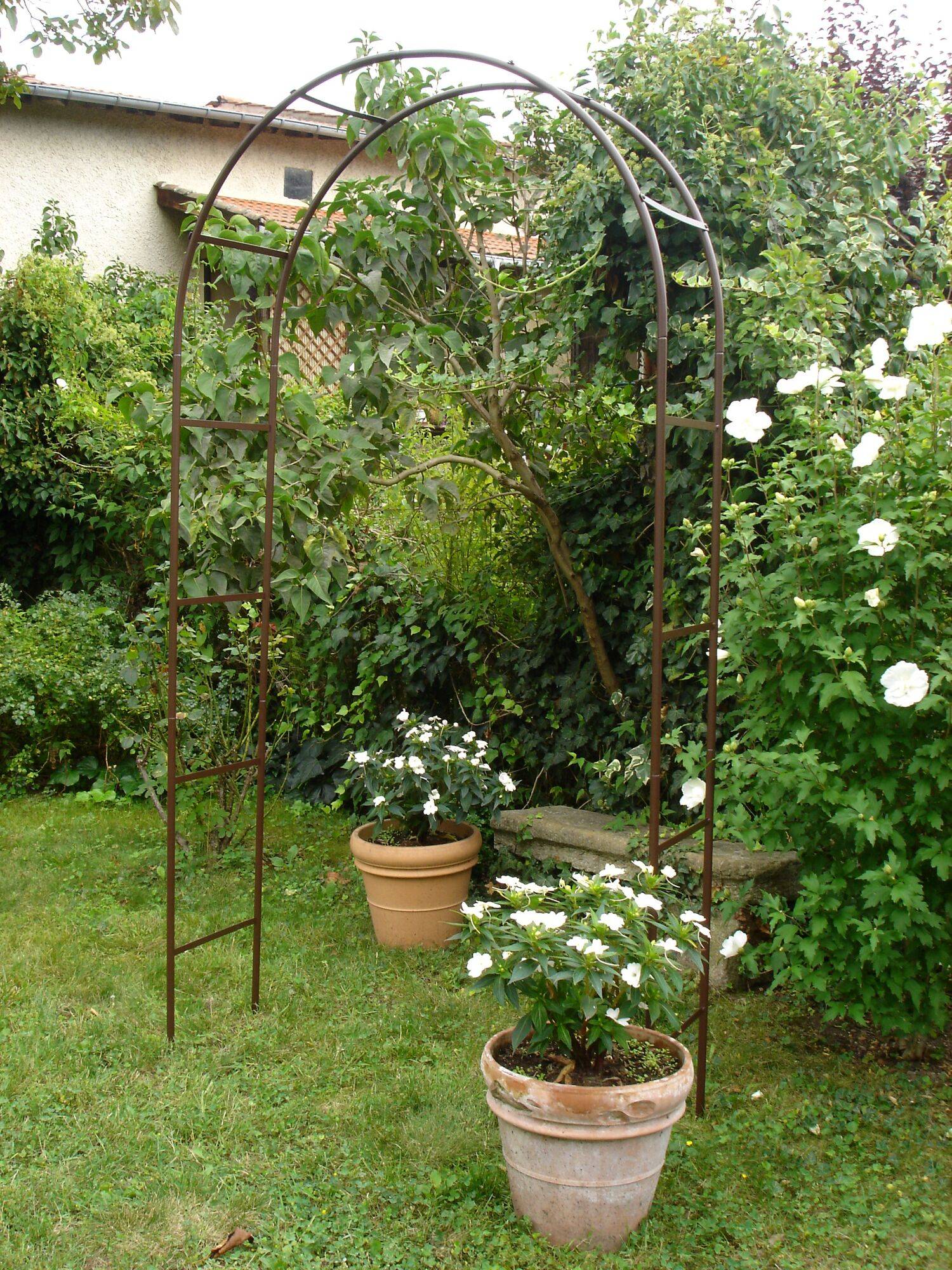 Arche de jardin en métal aspect fer vieilli 130x40x250 Classique