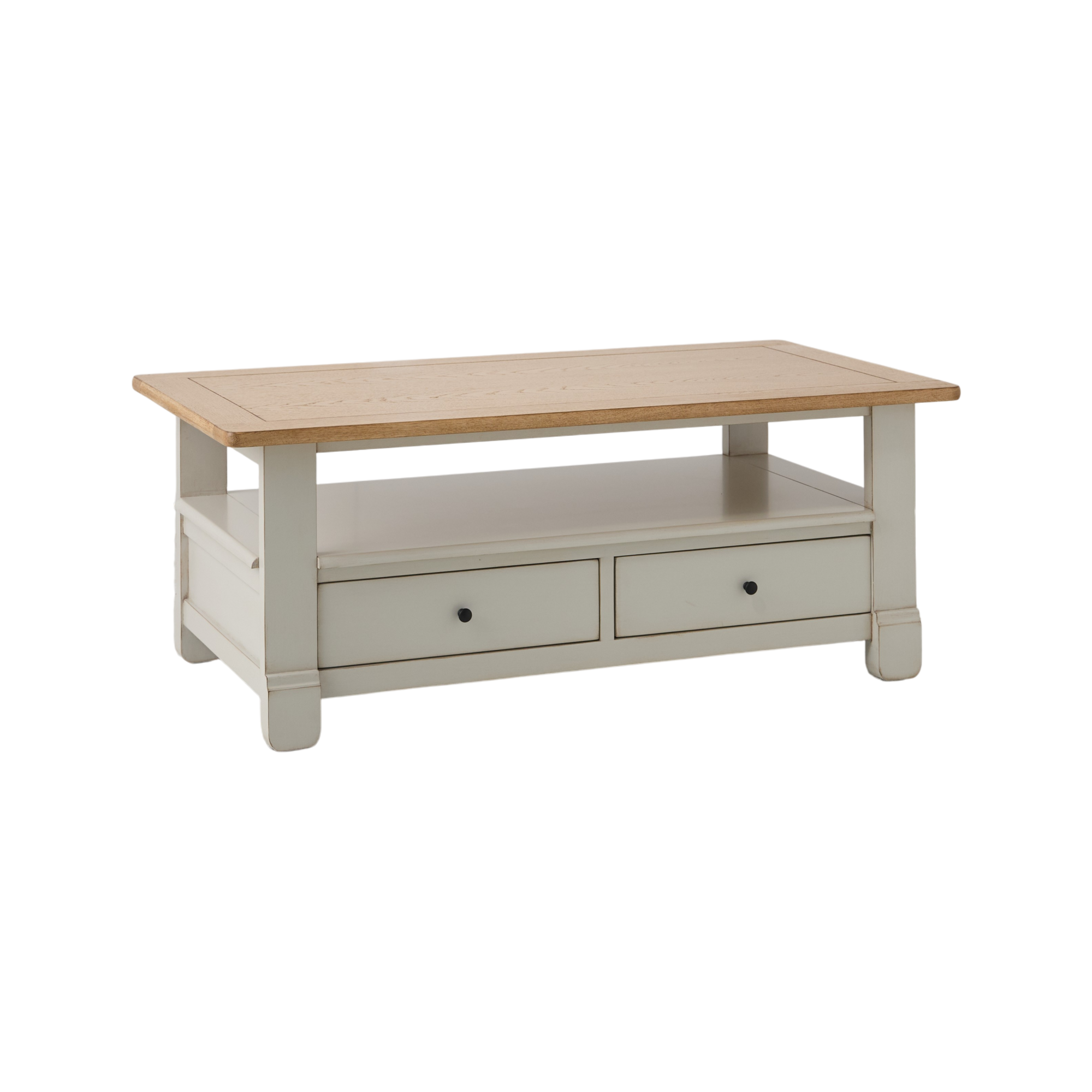 Table basse bois massif 2 tiroirs Embellie CAMIF