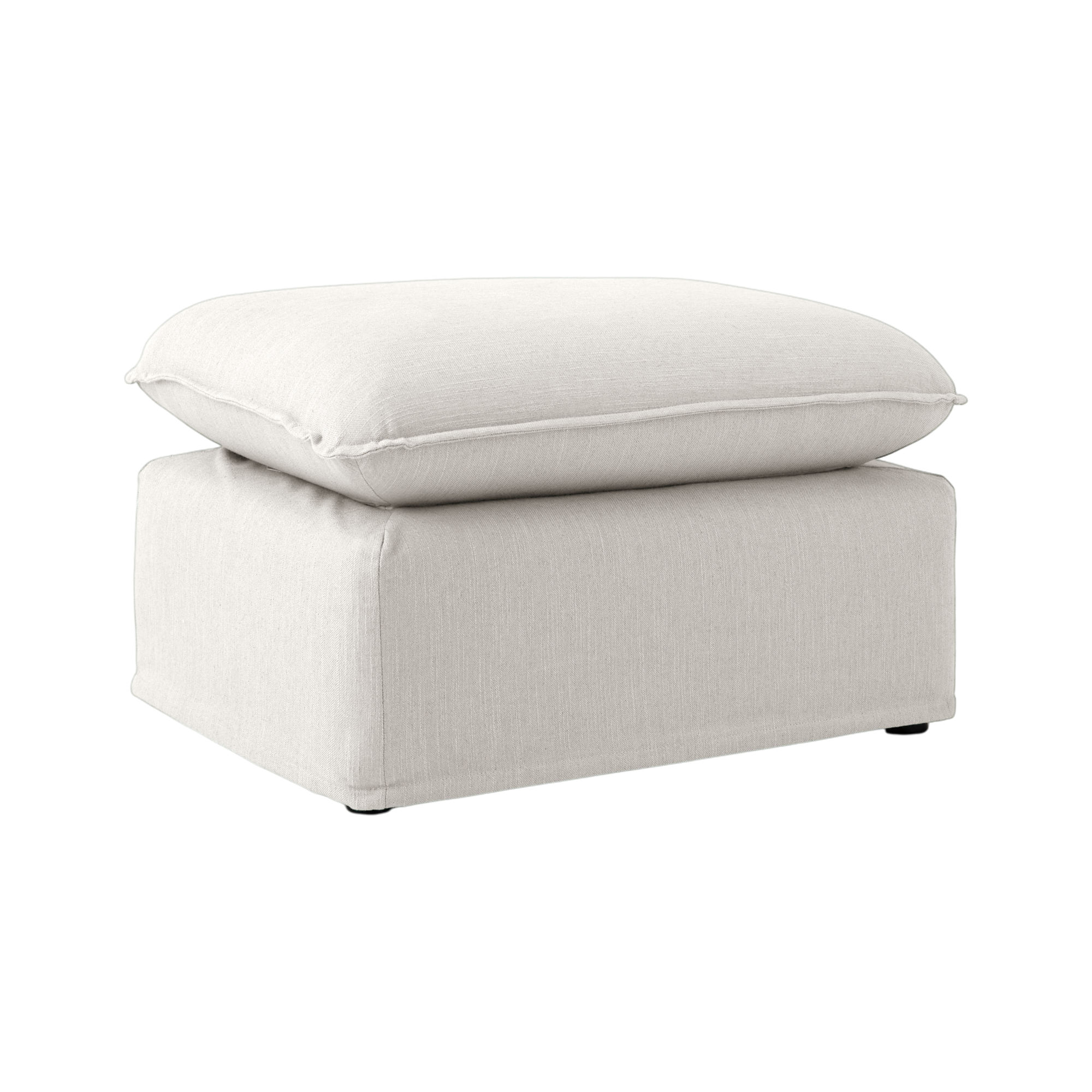 Pouf tissu effet lin Orphée