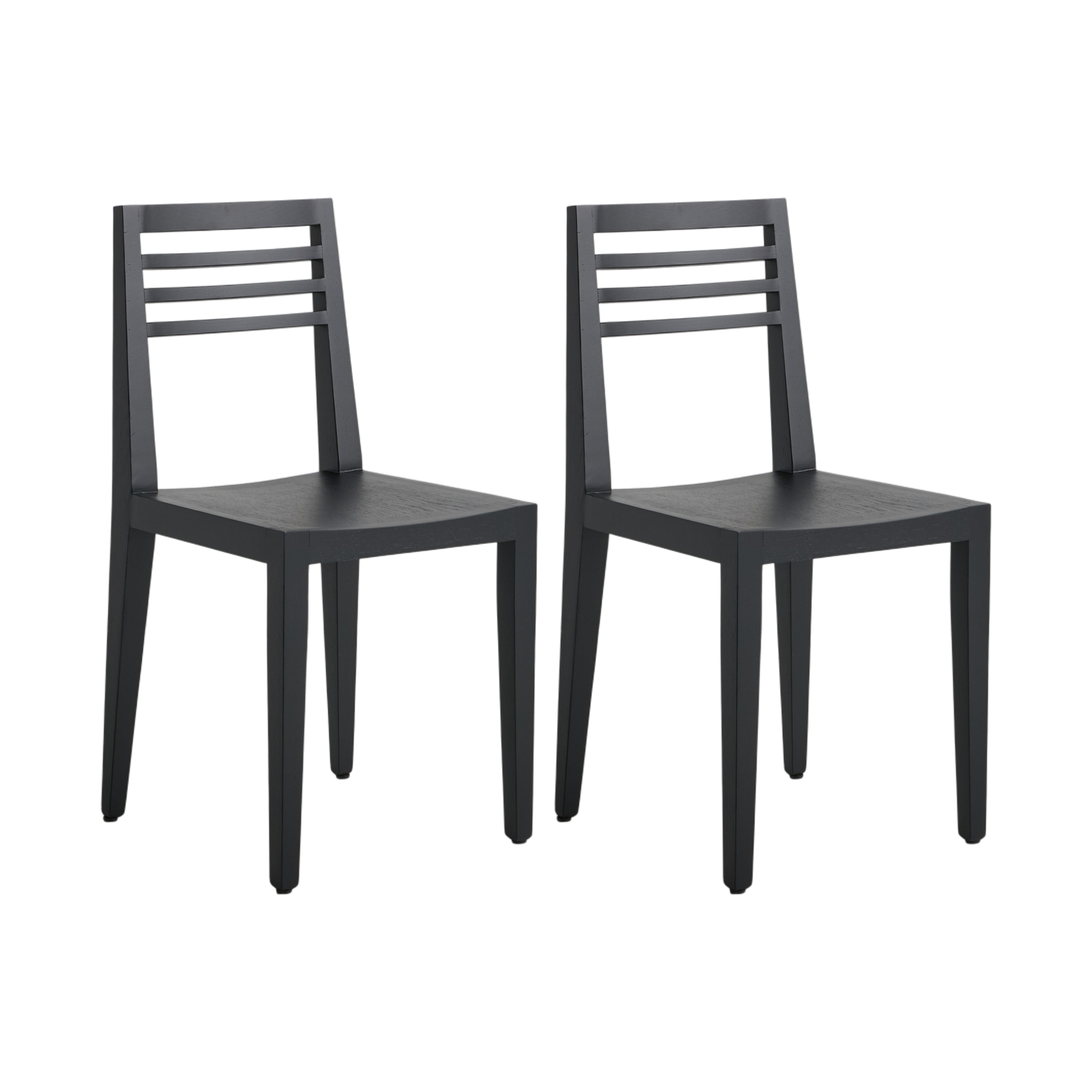 Lot de 2 chaises noires chêne massif  Canelle
