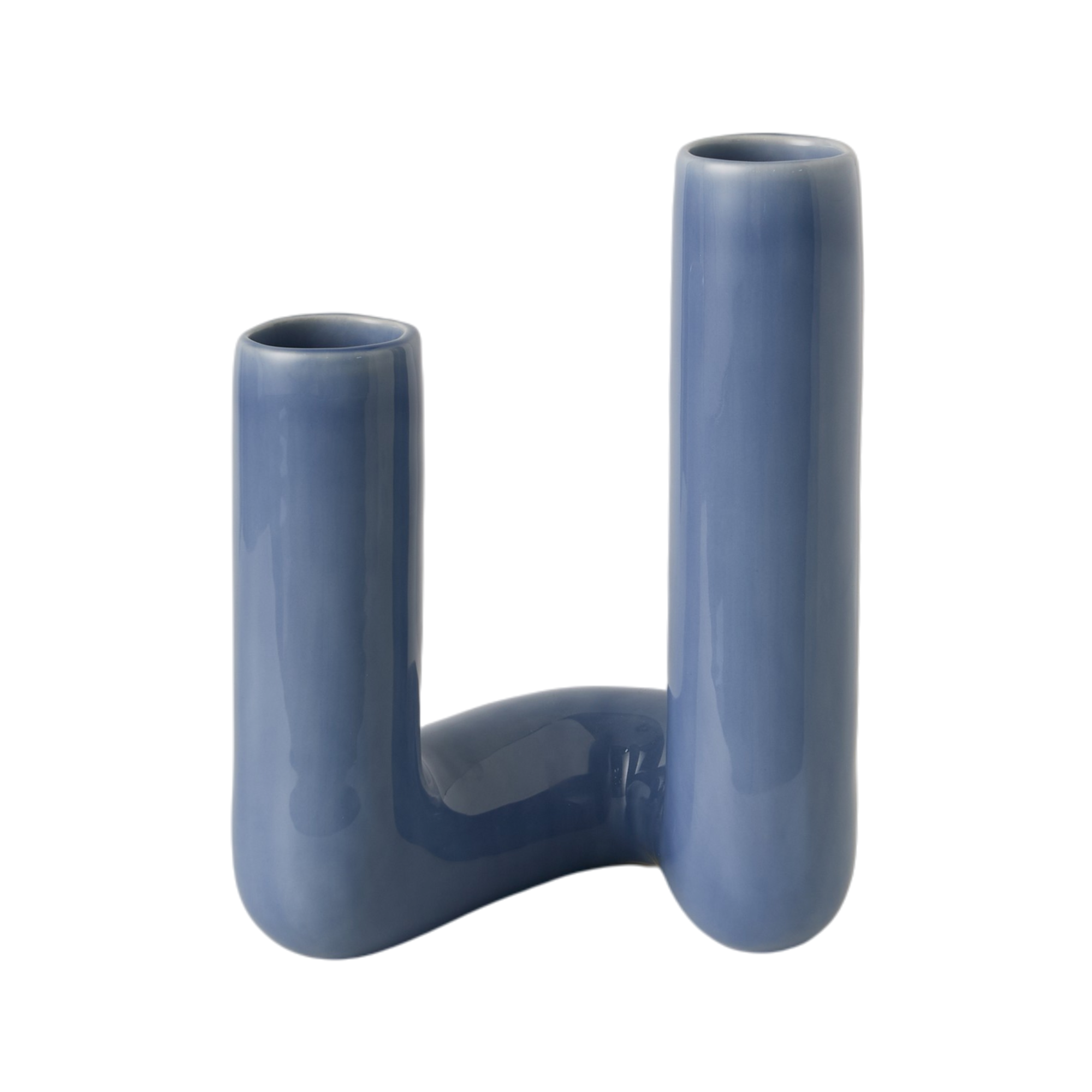 Double soliflore céramique bleu 27 cm Shilo