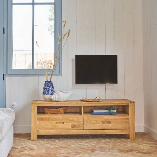 Meuble TV chêne massif Luminescence