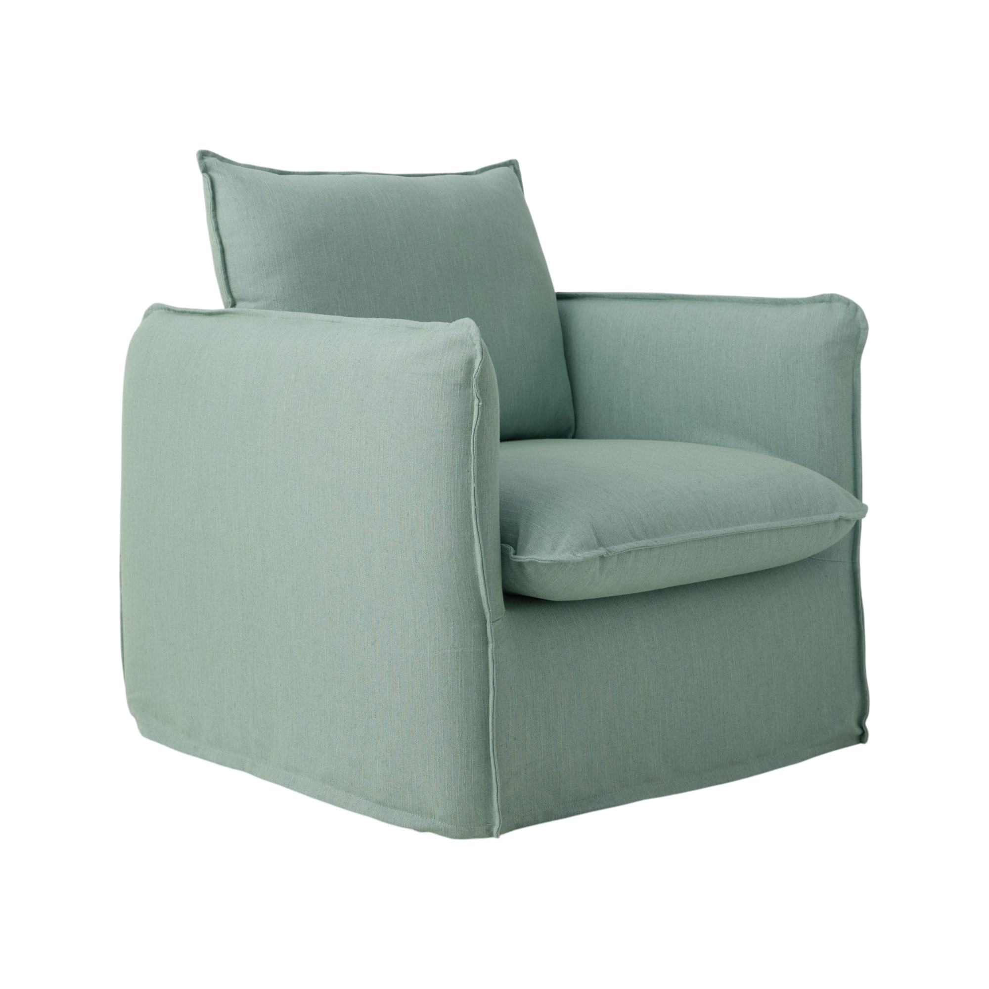 Fauteuil tissu effet lin Orphée