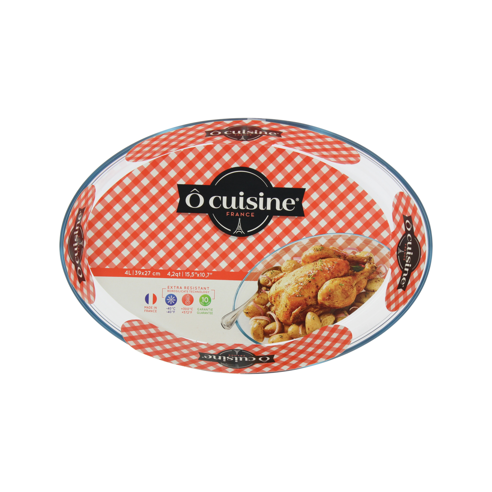 Plat à four ovale en verre 39 cm - Image 1
