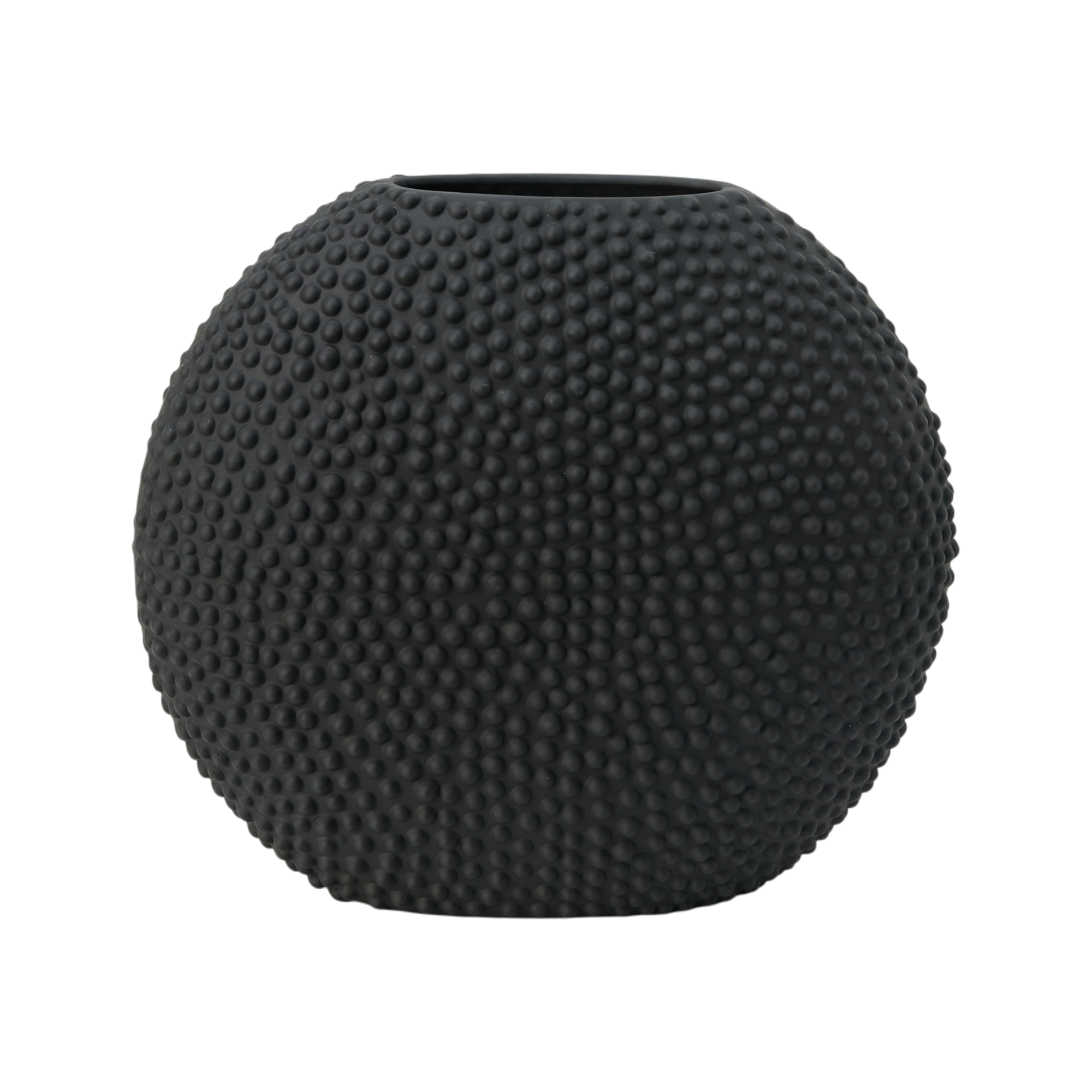 Vase céramique déco texturé noir 28 cm Sila - Image 1