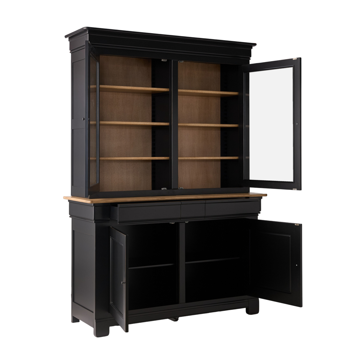 Buffet vaisselier bois massif 4 portes 3 tiroirs Embellie Buffet vaisselier bois massif 4 portes 3 tiroirs Embellie