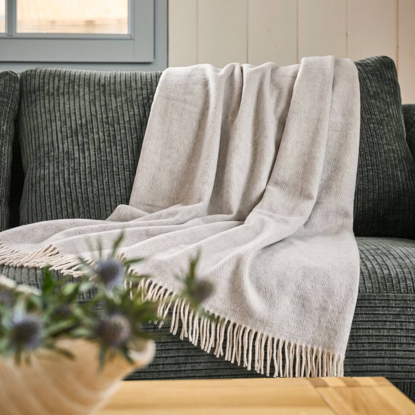 Plaid coton polyester recyclé Perrin
