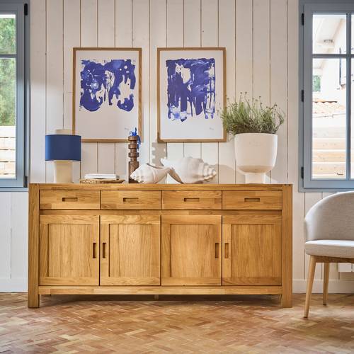 Buffet chêne massif 4 portes 4 tiroirs 182 cm Luminescence