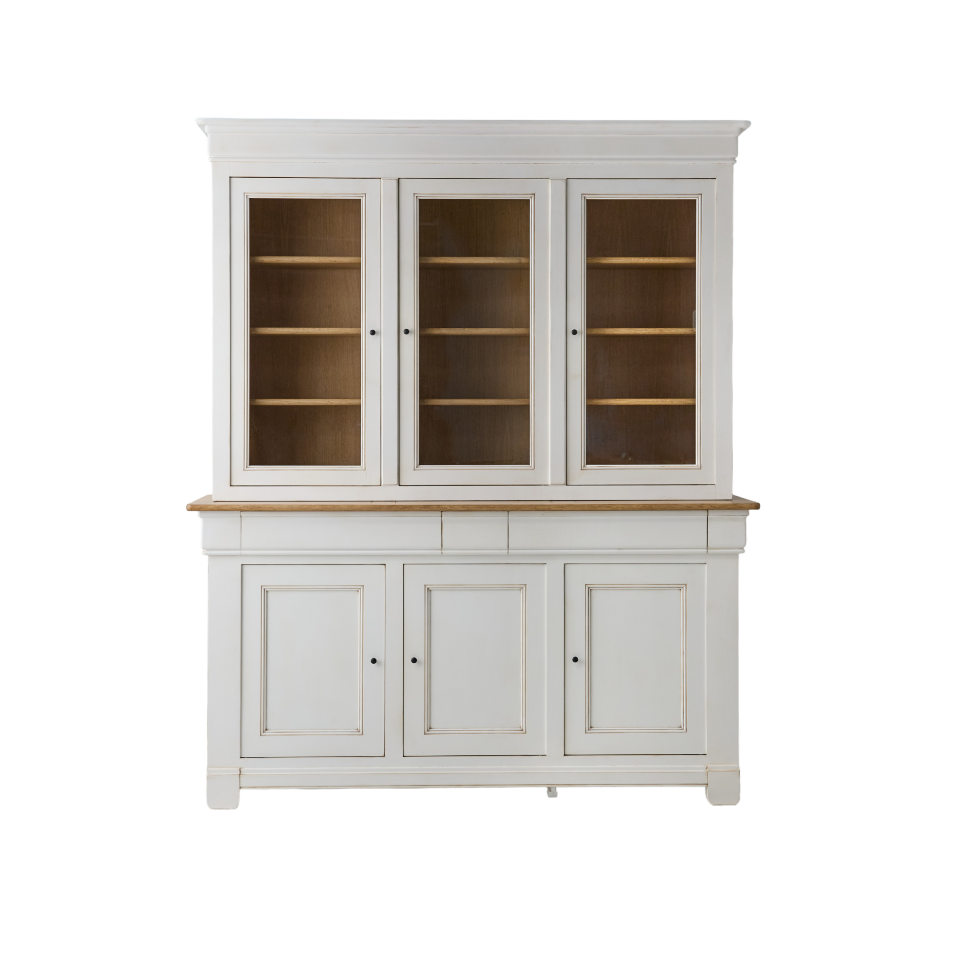 Buffet vaisselier bois massif 6 portes 3 tiroirs Embellie