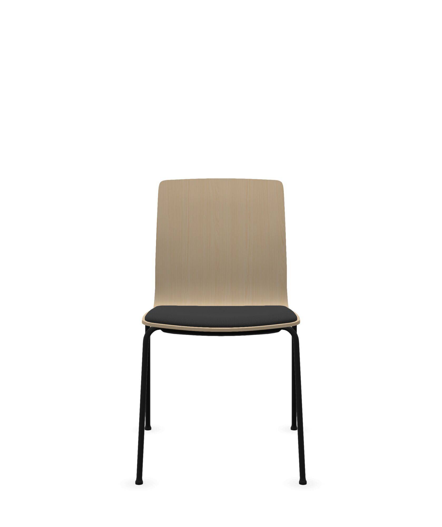 Chaise de bureau en bois avec assise capitonnée, Com K22H