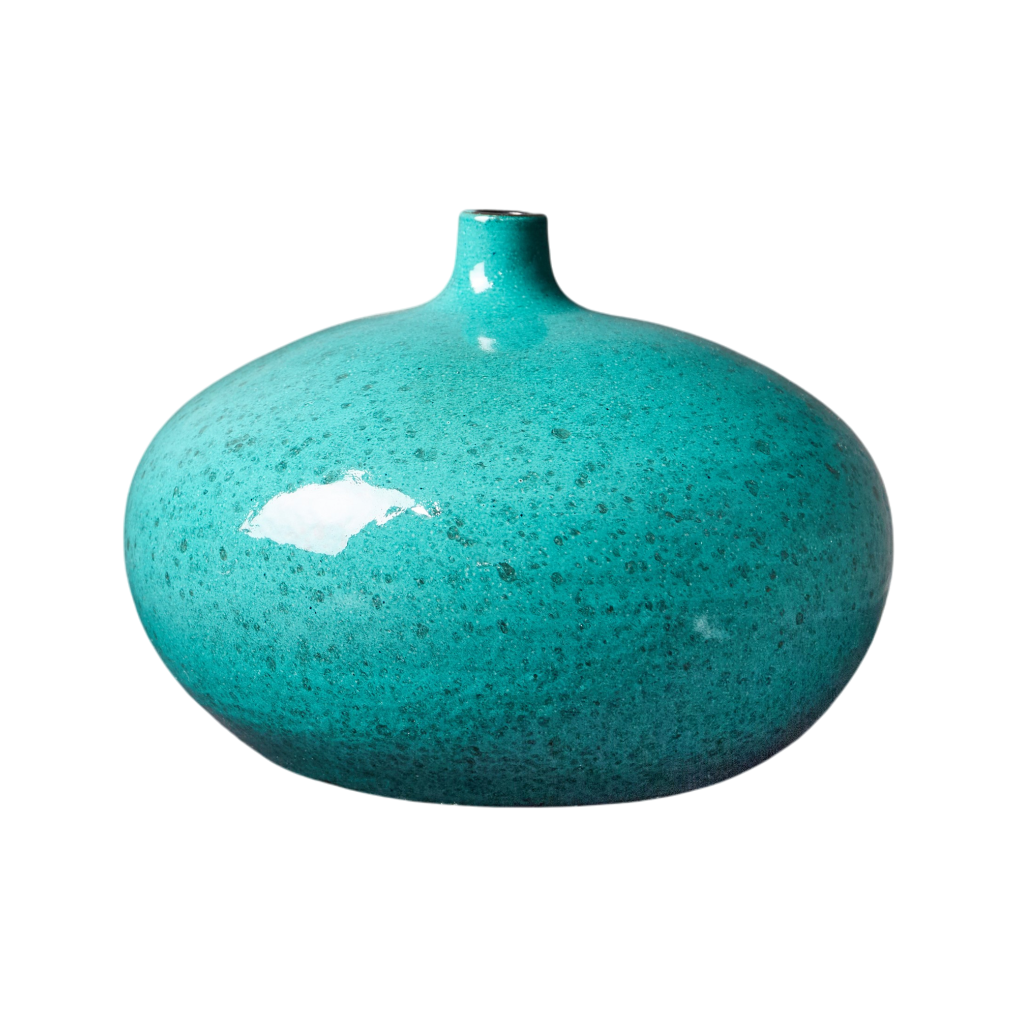 Vase décoratif en céramique vert emeraude brillant H20 cm Bastide