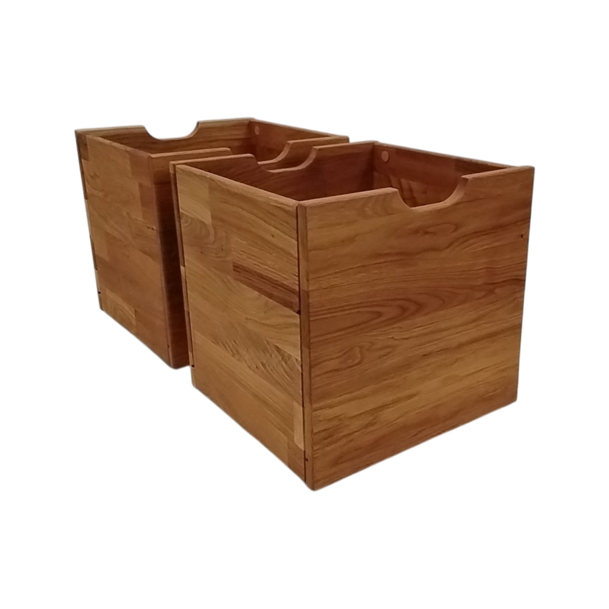 Lot de 2 cubes de rangement bois massif Cyriel - Seconde Chance