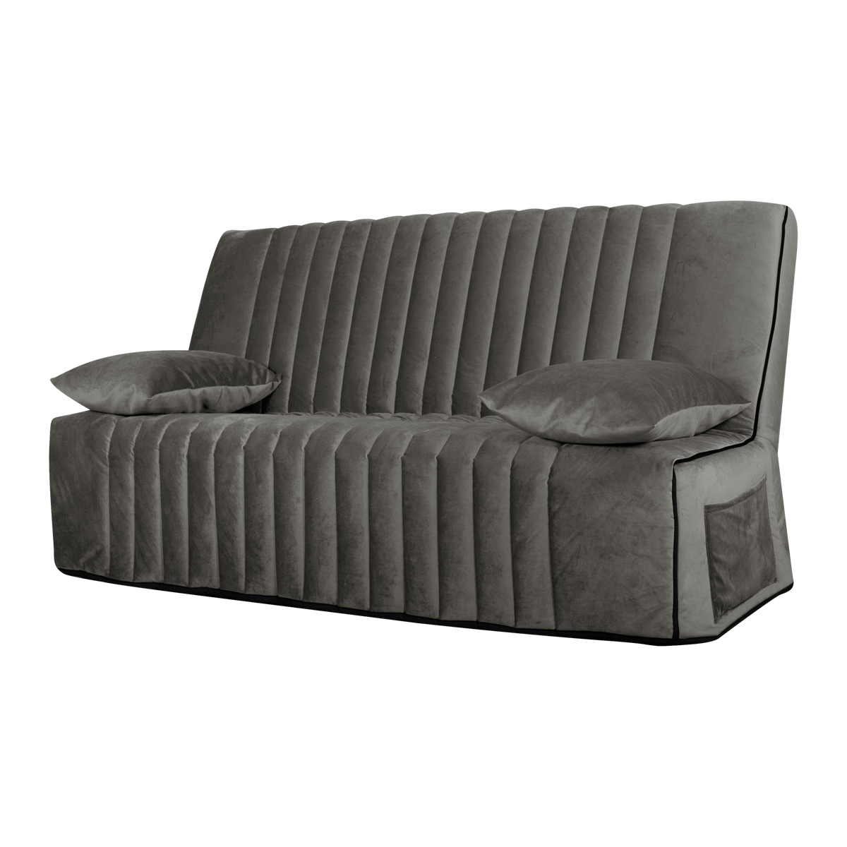 Canapé clic-clac velours matelas 15 cm Oriane Canapé clic-clac velours matelas 15 cm Oriane