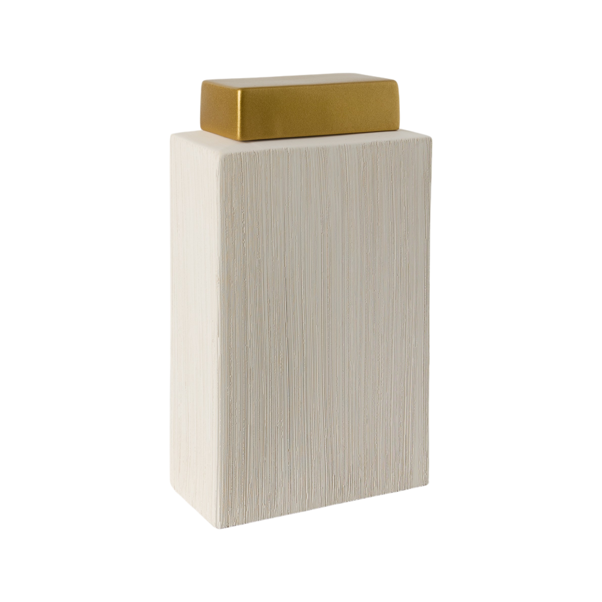 Boîte céramique déco brossé crème 30 cm Sirine