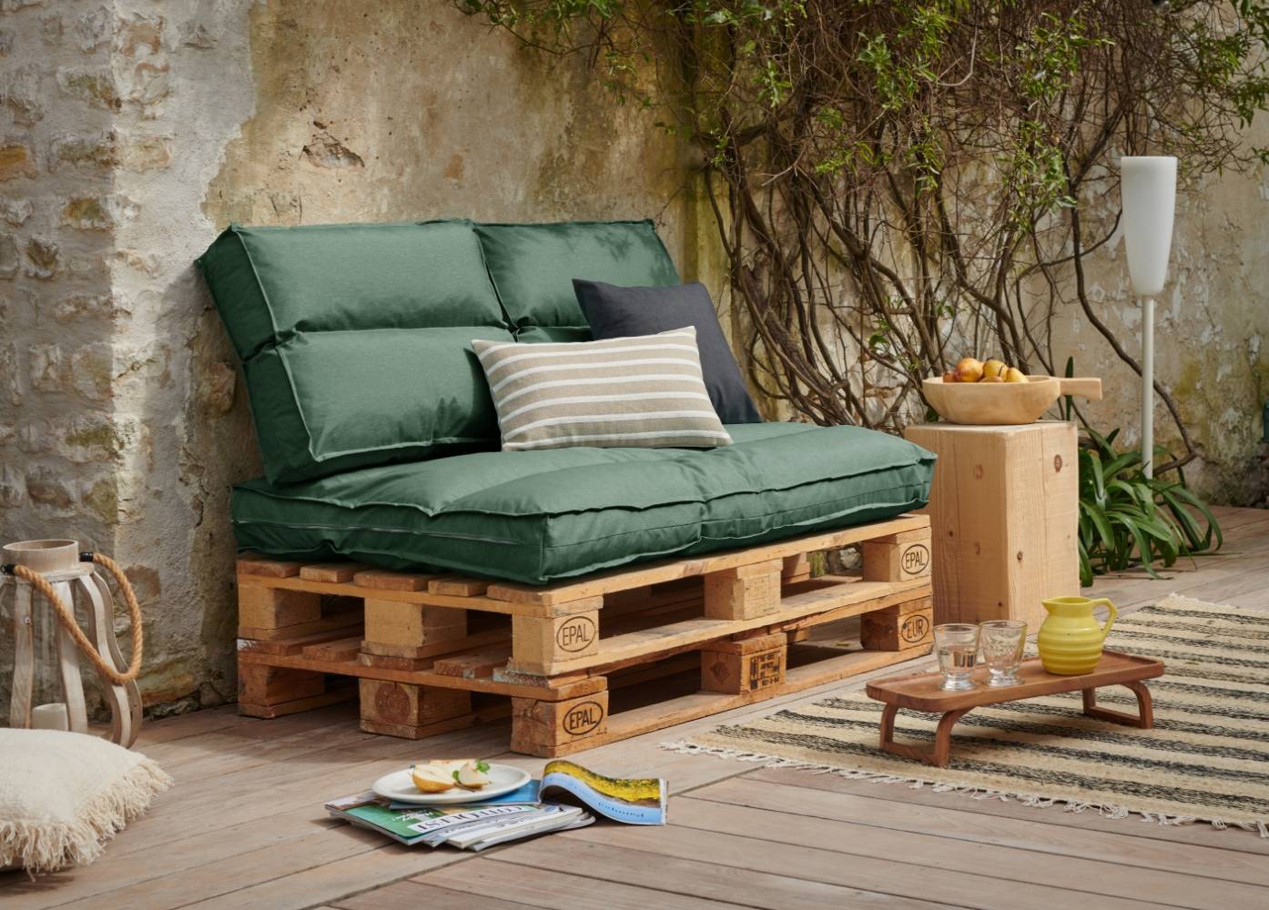 Coussin matelas palette recyclé Heva