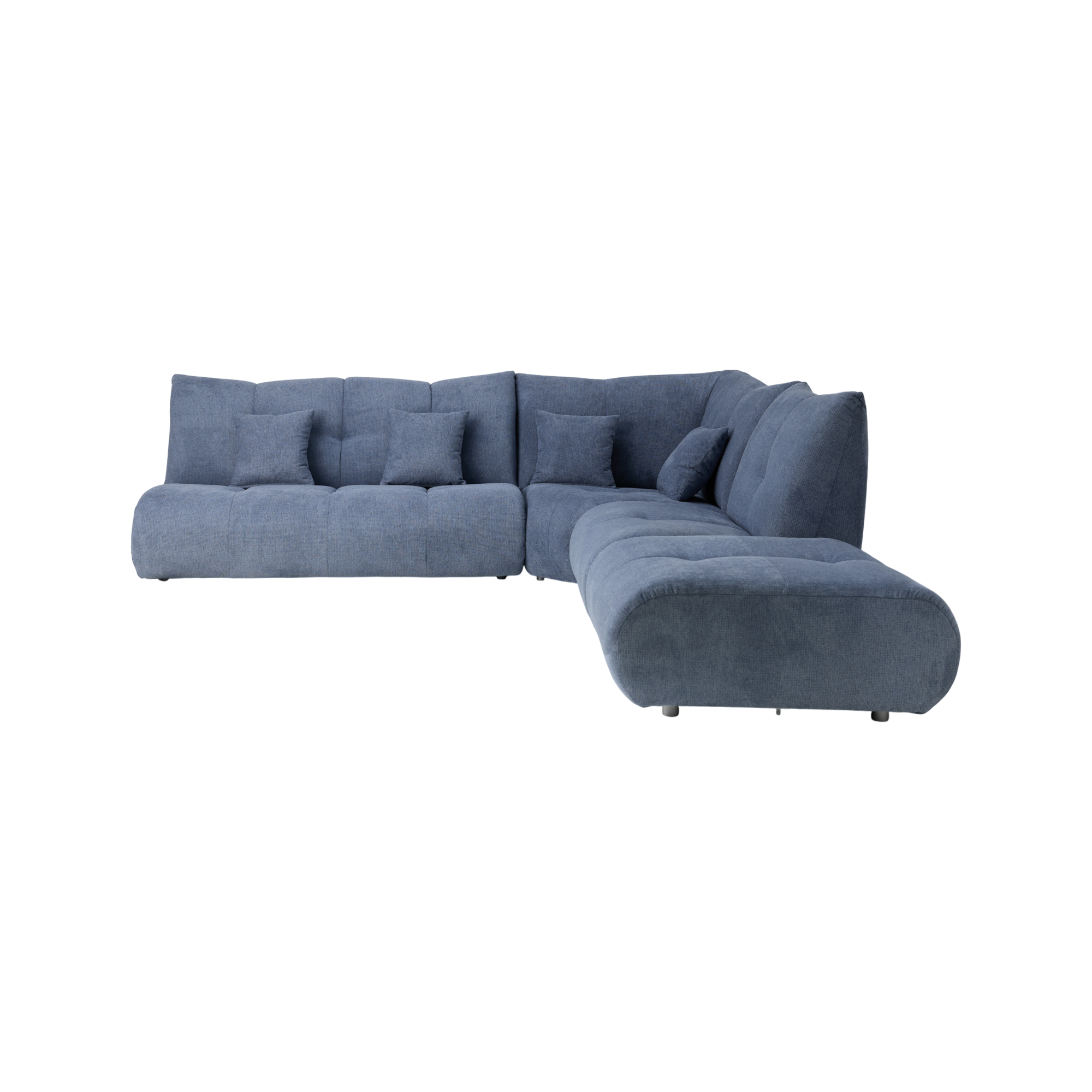 Canapé d'angle modulable tissu avec pouf Benny
